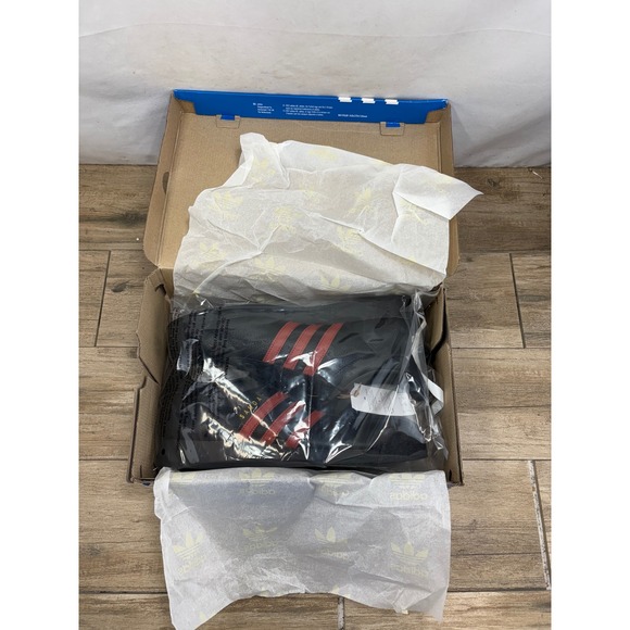 Adidas Samoa Originals Mens Size 13 Leather Sneakers Shoes Black Red - Picture 9 of 11